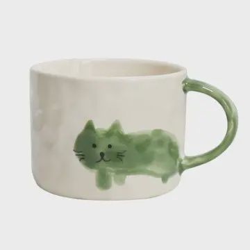 Hand-Painted Underglaze Ceramic Cat Mug | 300ml