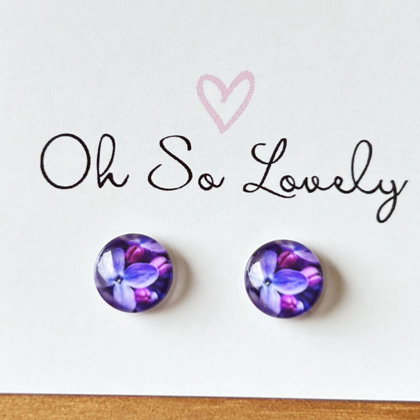 Purple Love Floral Stud Earrings