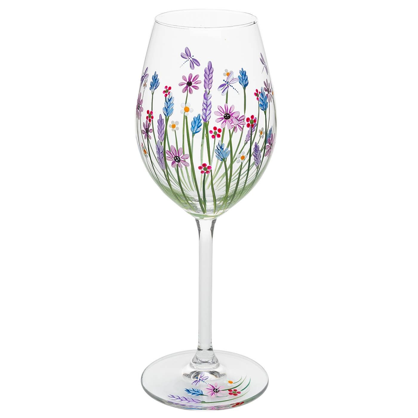 My Favourite Glass Dragonfly Meadow Wine Glass