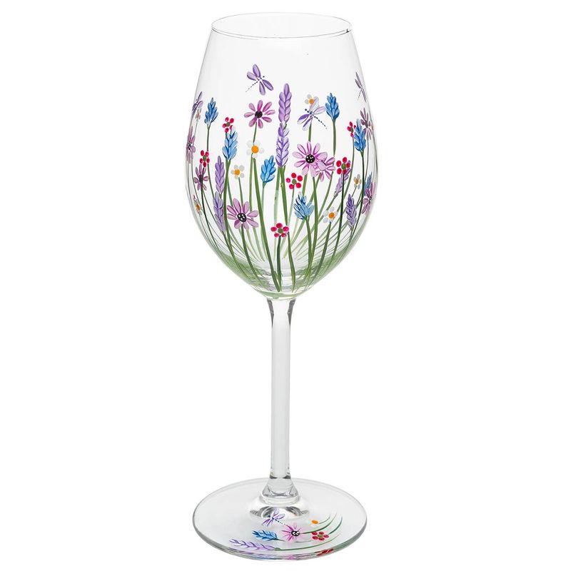 My Favourite Glass Dragonfly Meadow Wine Glass