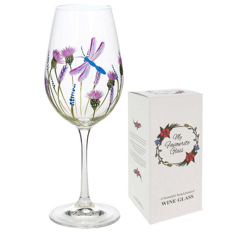 My Favourite Glass Dragonfly Garden Wine Glass