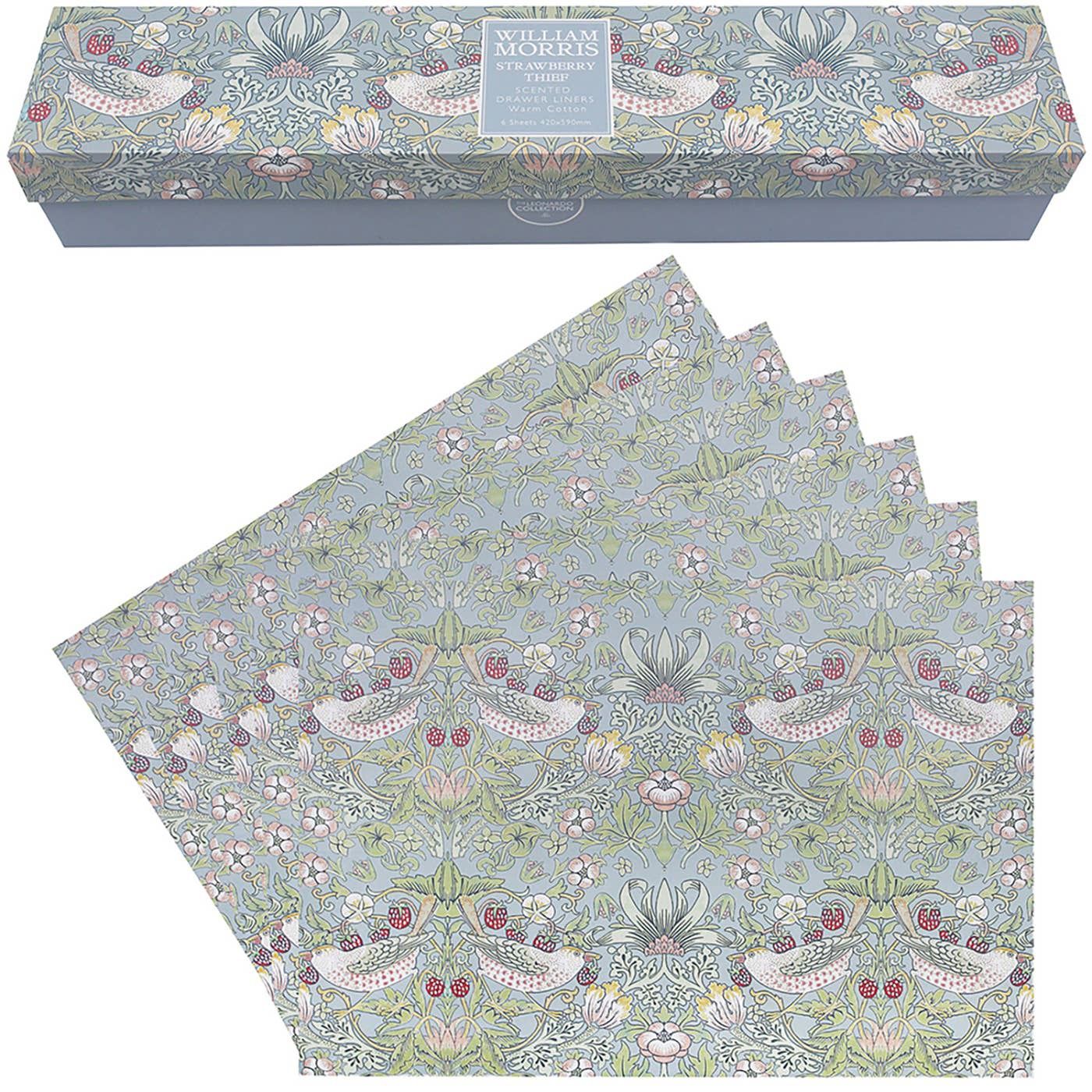 William Morris Strawberry Thief Drawer Liners Set of 6