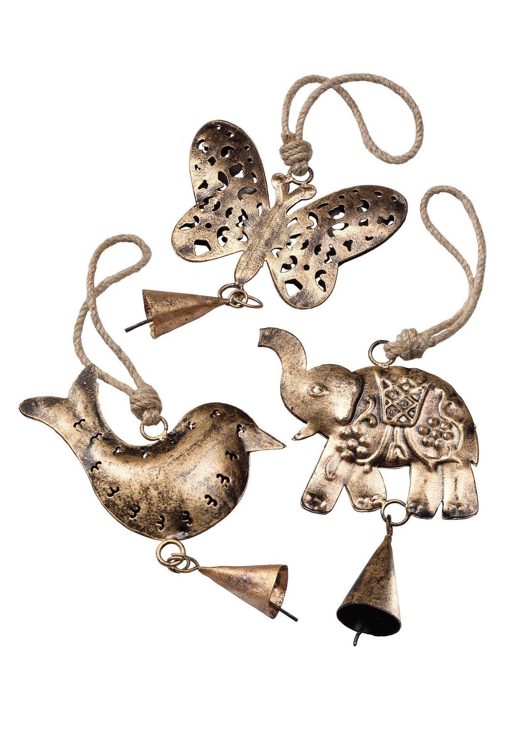 Gold Coloured Hanging Decoration With Bell