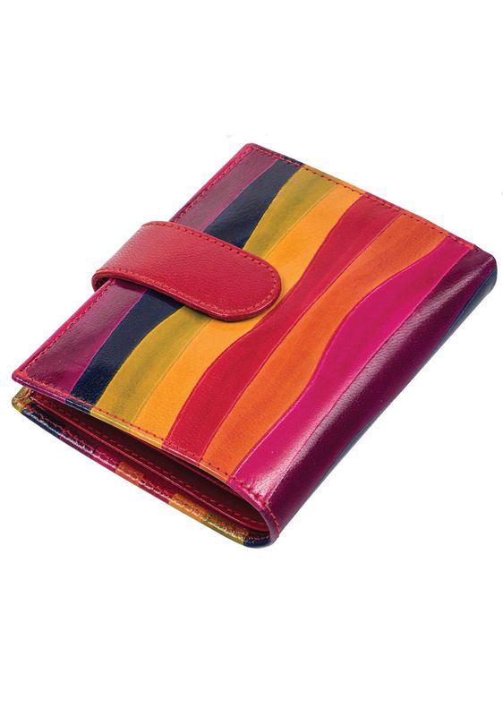 Rainbow Leather Wallet Purse
