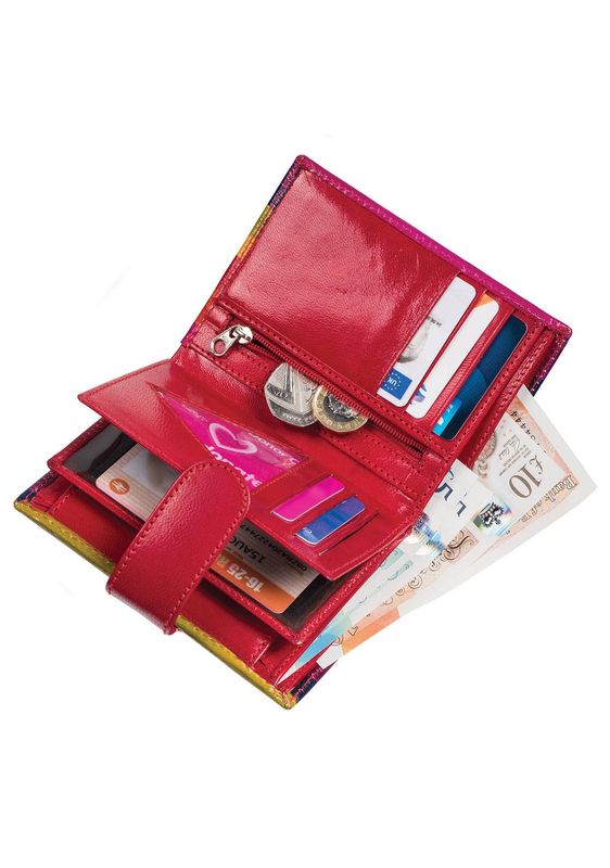 Rainbow Leather Wallet Purse