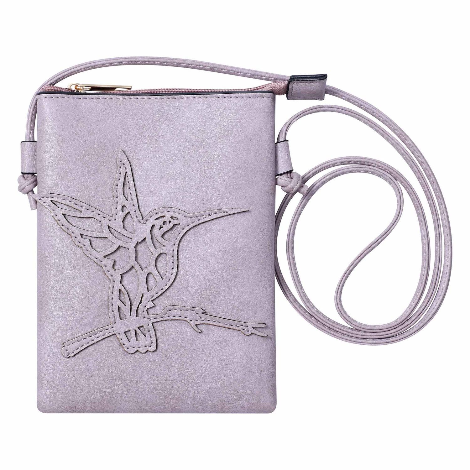 Crossbody Cellphone Bag Hummingbird Lavender