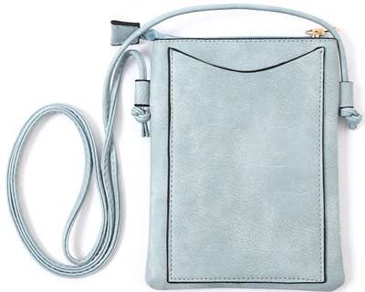 Crossbody Cellphone Bag Butterfly Light Blue