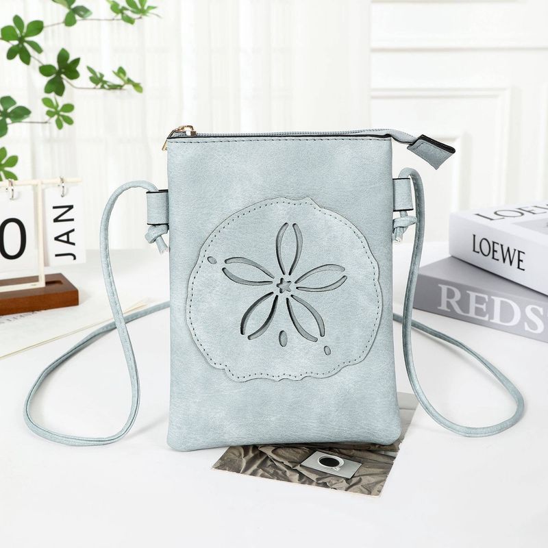 Crossbody Cellphone Bag Sand Dollar Light Blue