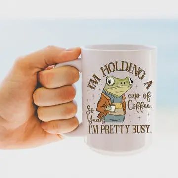 Holding Coffee Frog mug