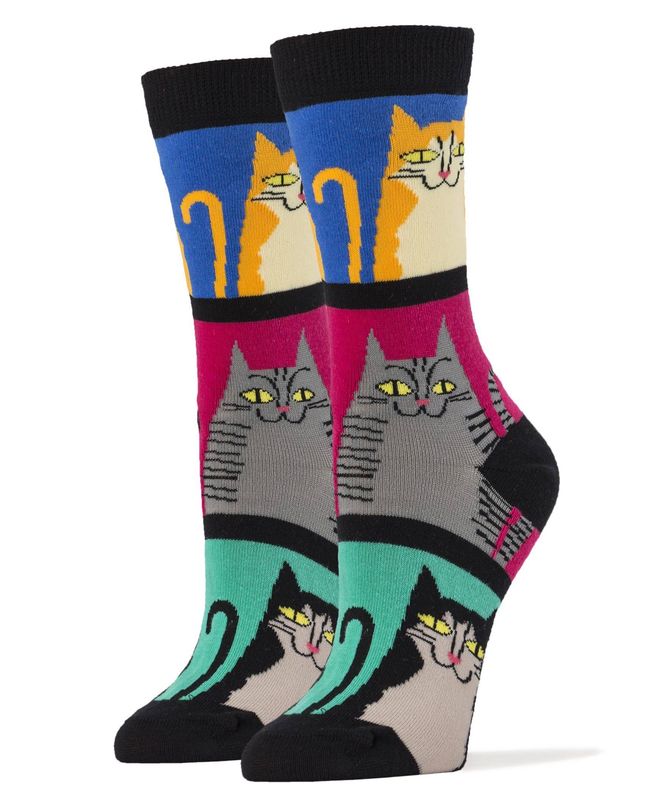 Mod Meow | Women's Novelty Cat Crew Socks