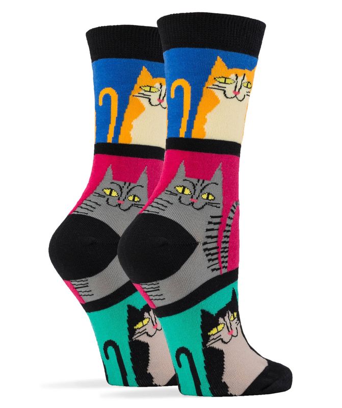Mod Meow | Women's Novelty Cat Crew Socks