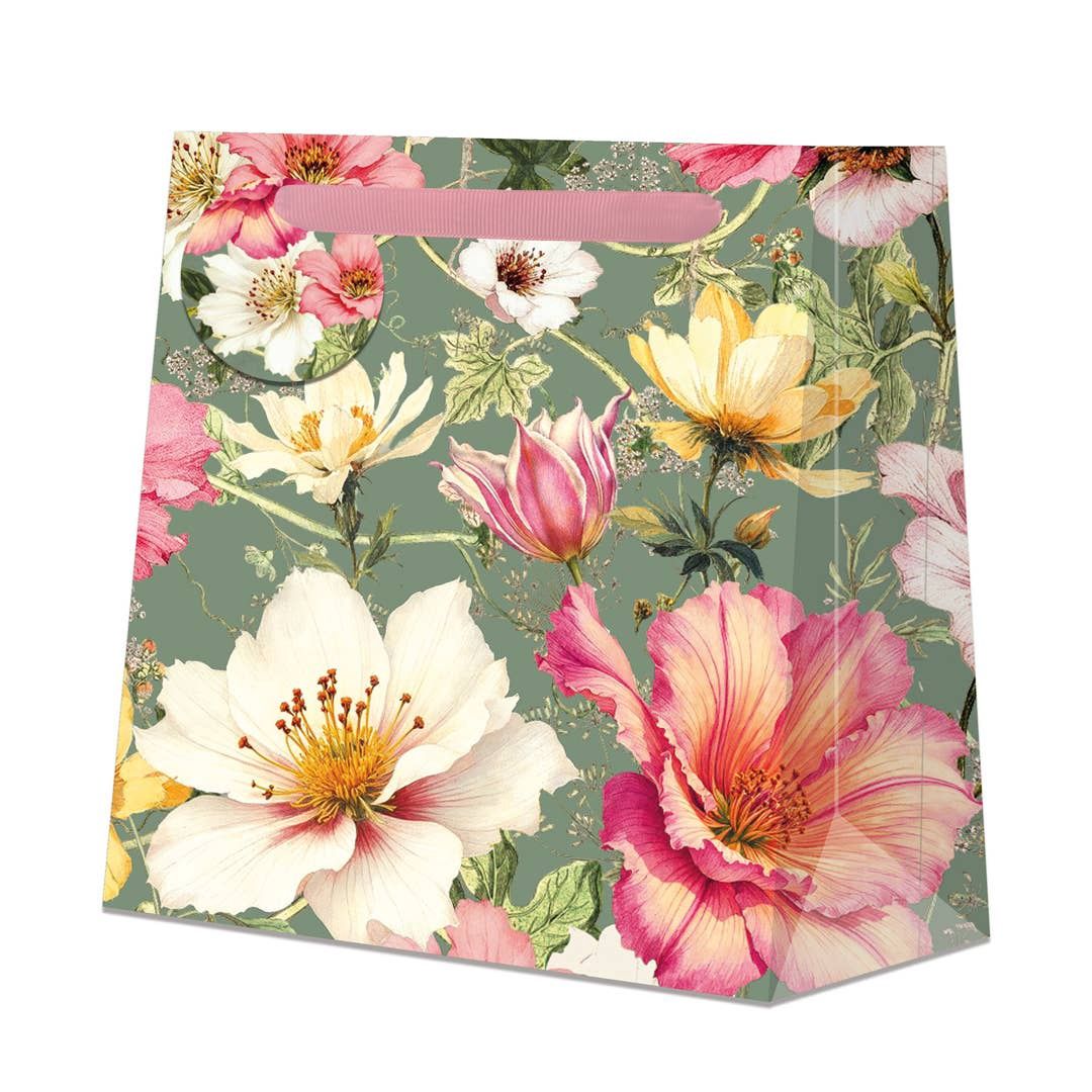 Medium Square Gift Bag Floral Botanical