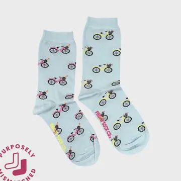 Women's Pink &amp; Yellow Bicycle Socks
