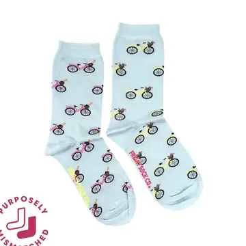 Women's Pink &amp; Yellow Bicycle Socks