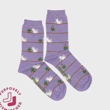 Women's Cat &amp; Plant Socks