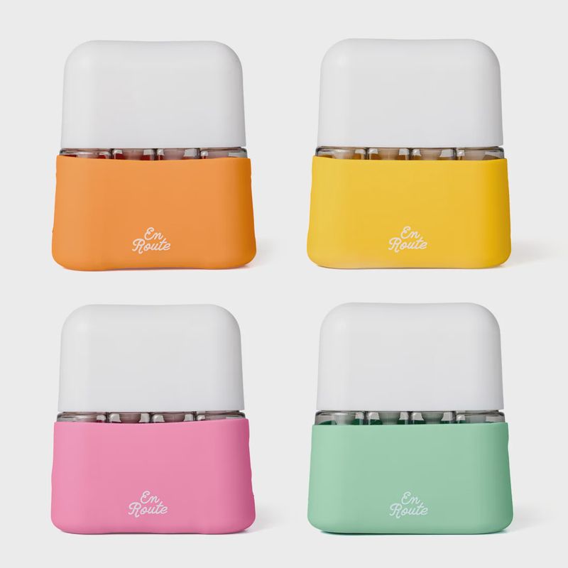 Four piece travel bottle set