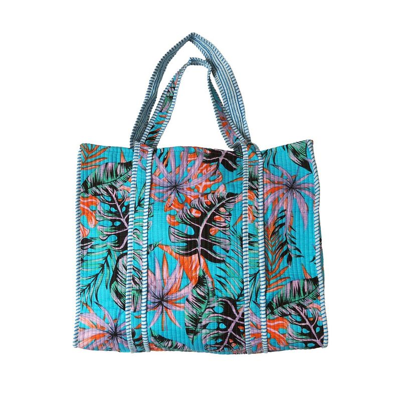 Reversible Quilted Cotton Tote Bag