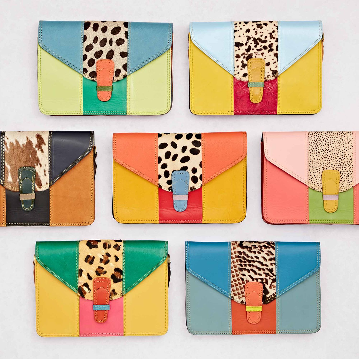 Recycled Leather Animal Print Purse