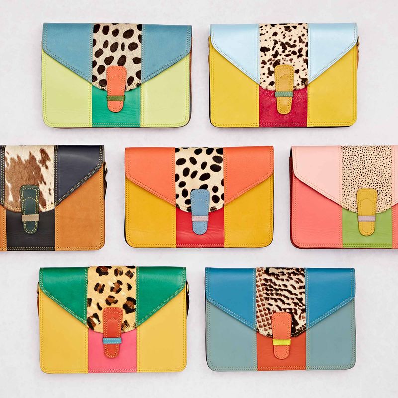 Recycled Leather Animal Print Purse