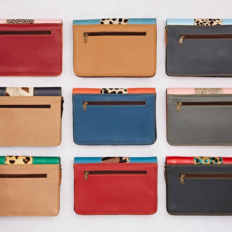Recycled Leather Animal Print Purse