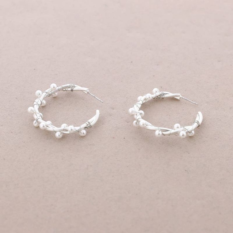 Peral Branches Hoop Earrings