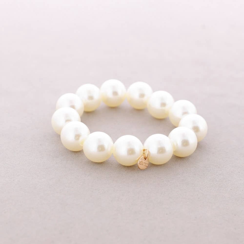 Peral Elastic Bracelet, Color: Beige