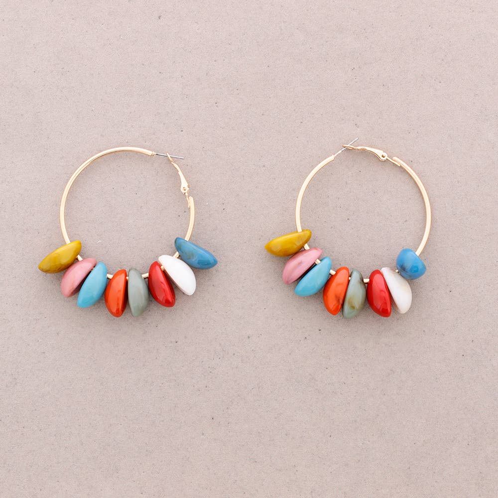 Resin Shell Hoop Earrings