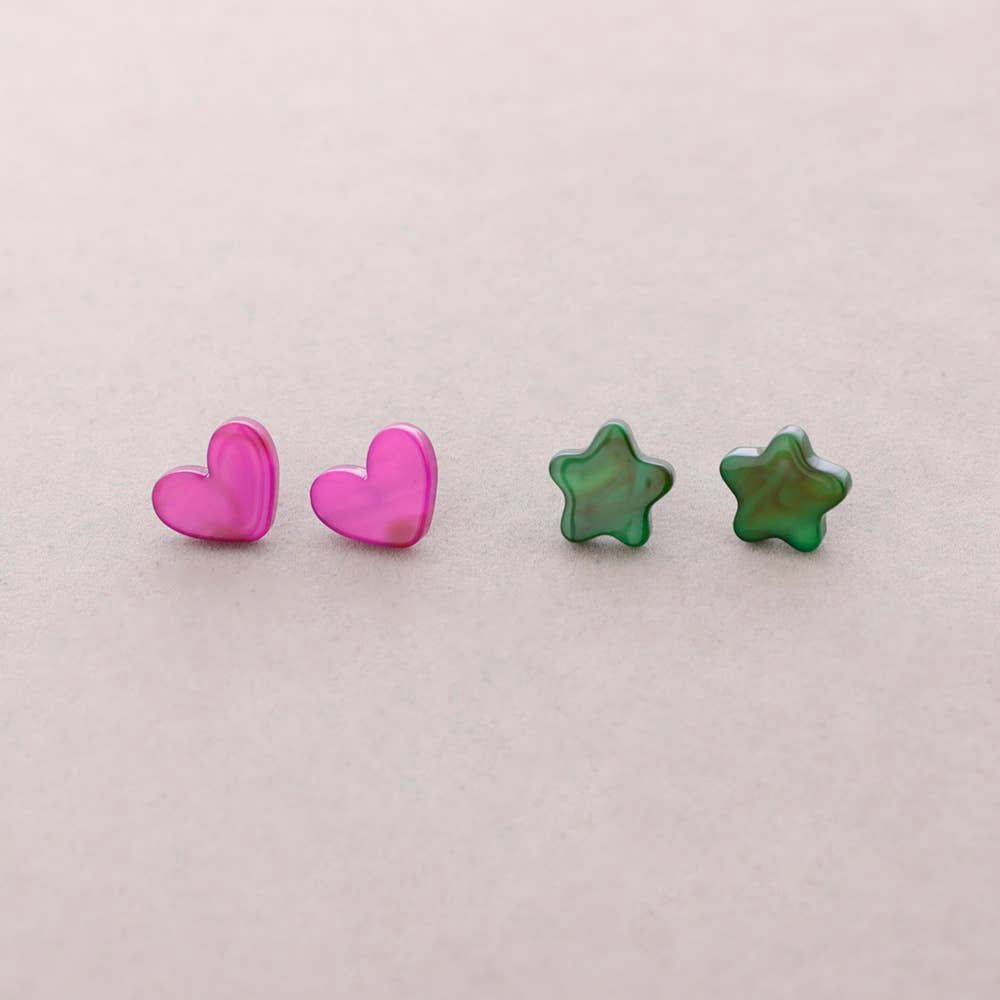 Resin Stud Earrings Assorted