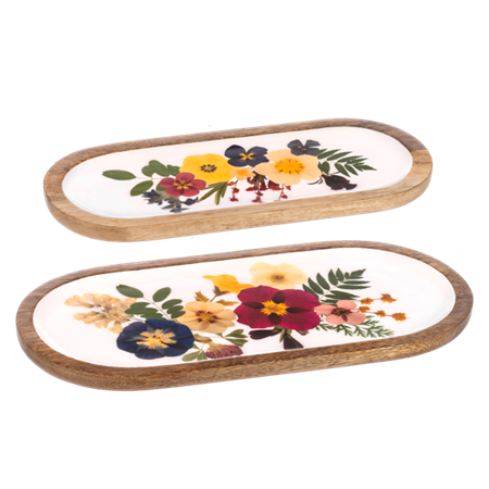Oval Flower serving tray