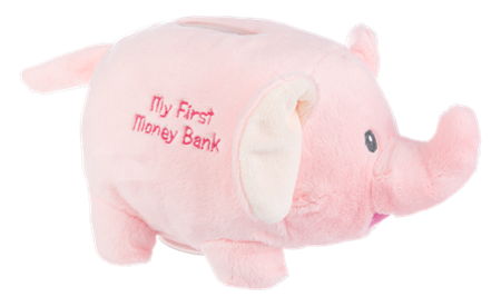 Fuzzy Pink First Piggy Bank
