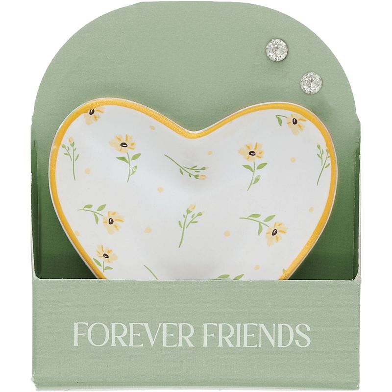 Heart Trinket Dish With Stud Earrings