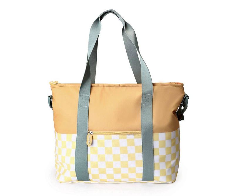 Stripes Yellow Chess Cooler Bag