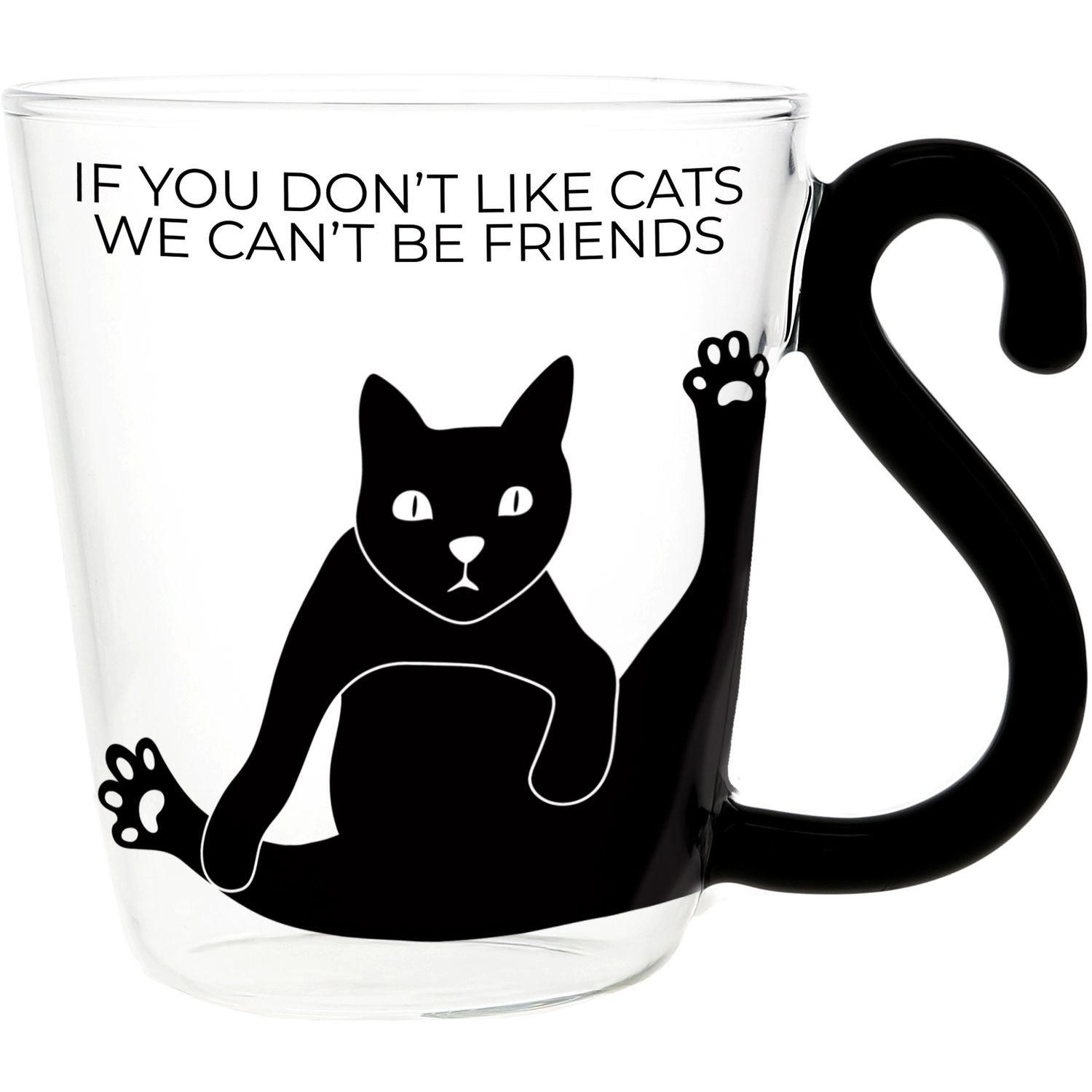 Can't Be Friends Glass Cat Cup