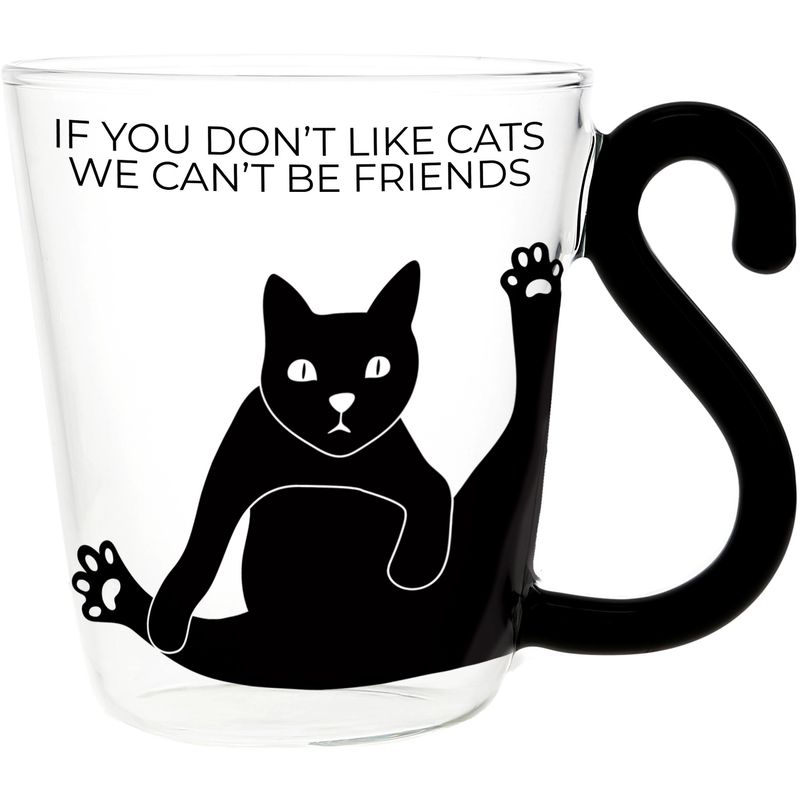 Can't Be Friends Glass Cat Cup