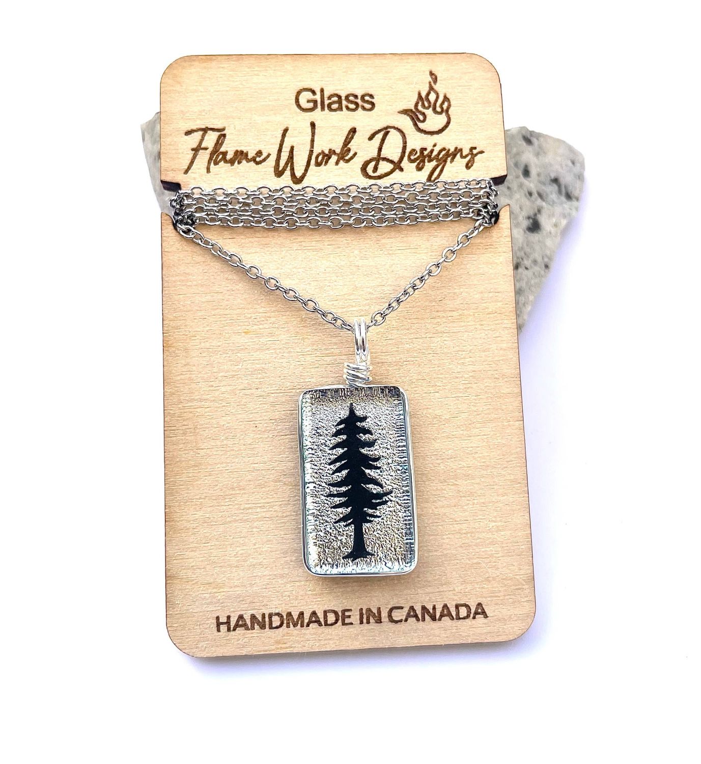 Dichroic Glass Pendant - Tree Pendant - Sitka Tree