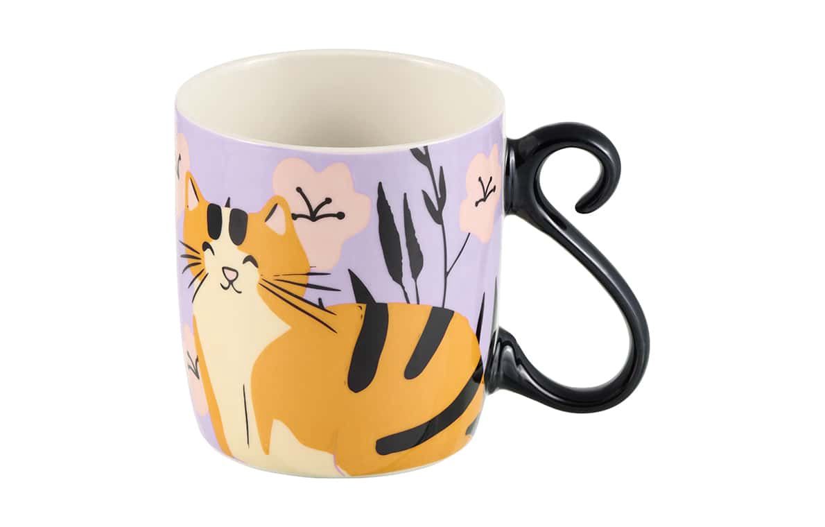 Cat Mug With Tail Handle