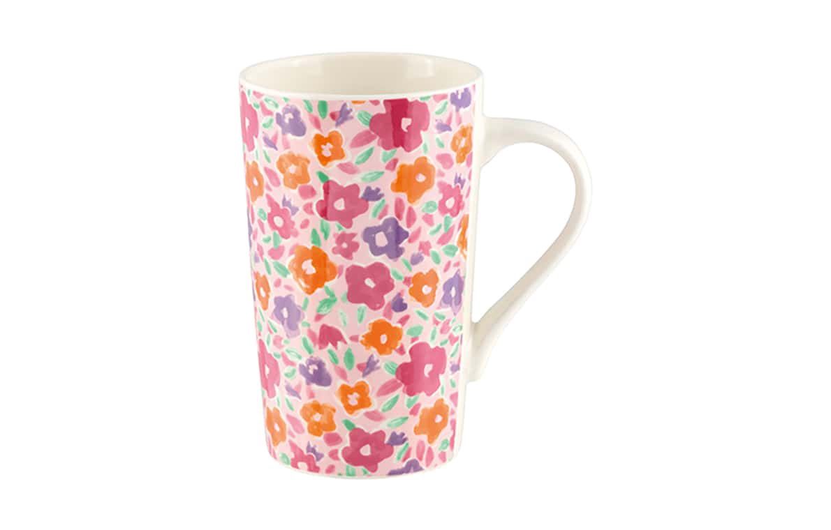 Large Pink Floral Mug
