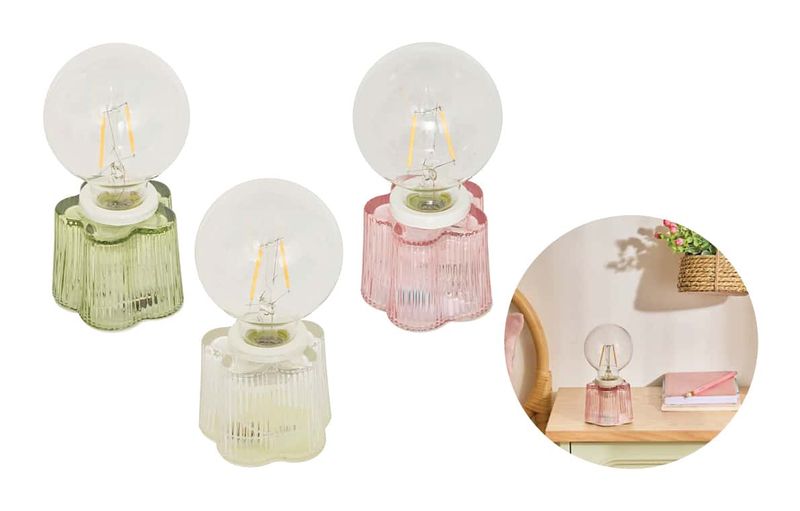 Flower Shaped LED Glass Lamp