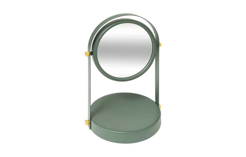 Circle Swivel Base Mirror Green
