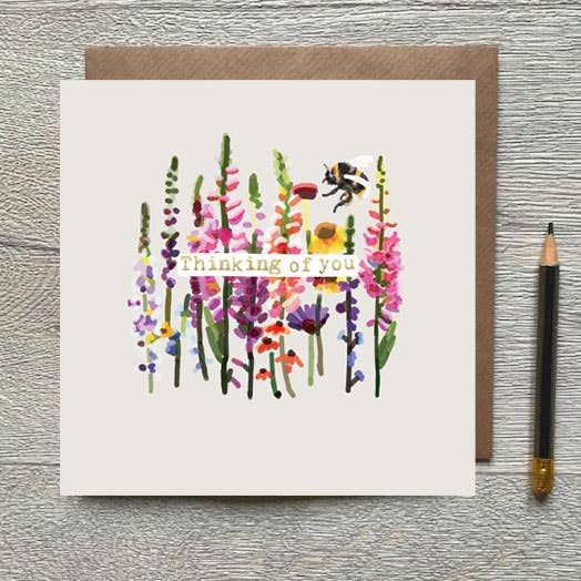 Thinking Of You With Foiled Lettering Greeting Card
