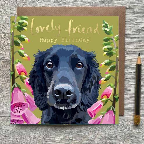Lovely Friend Happy Birthday Pup Gold Foiled Birthday Card
