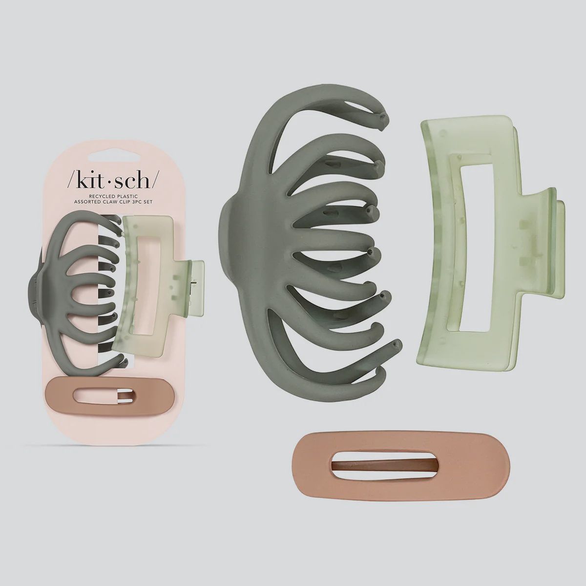Recycled Plastic Assorted Claw Clip 3pc - Octopus Claw Clip