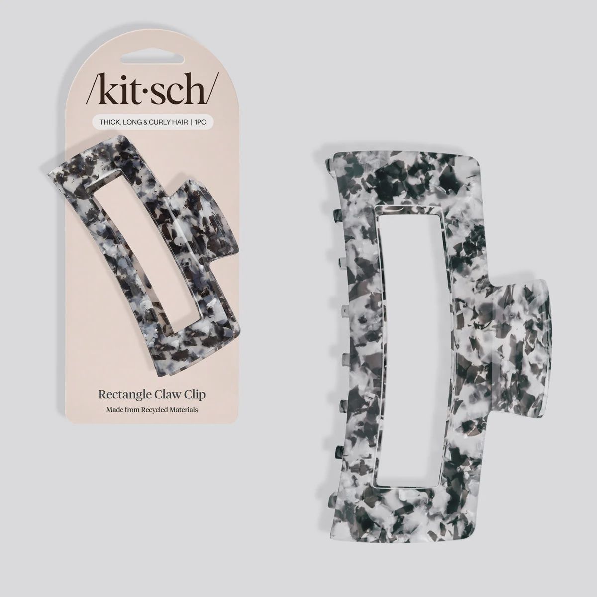 Black Marble Jumbo Claw Clip
