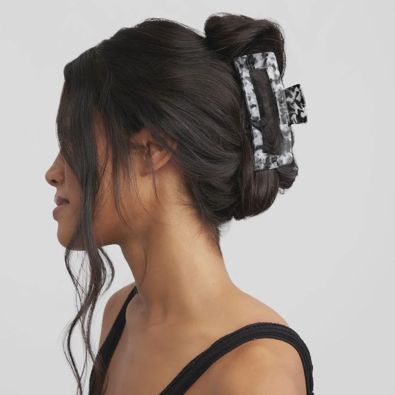 Black Marble Jumbo Claw Clip