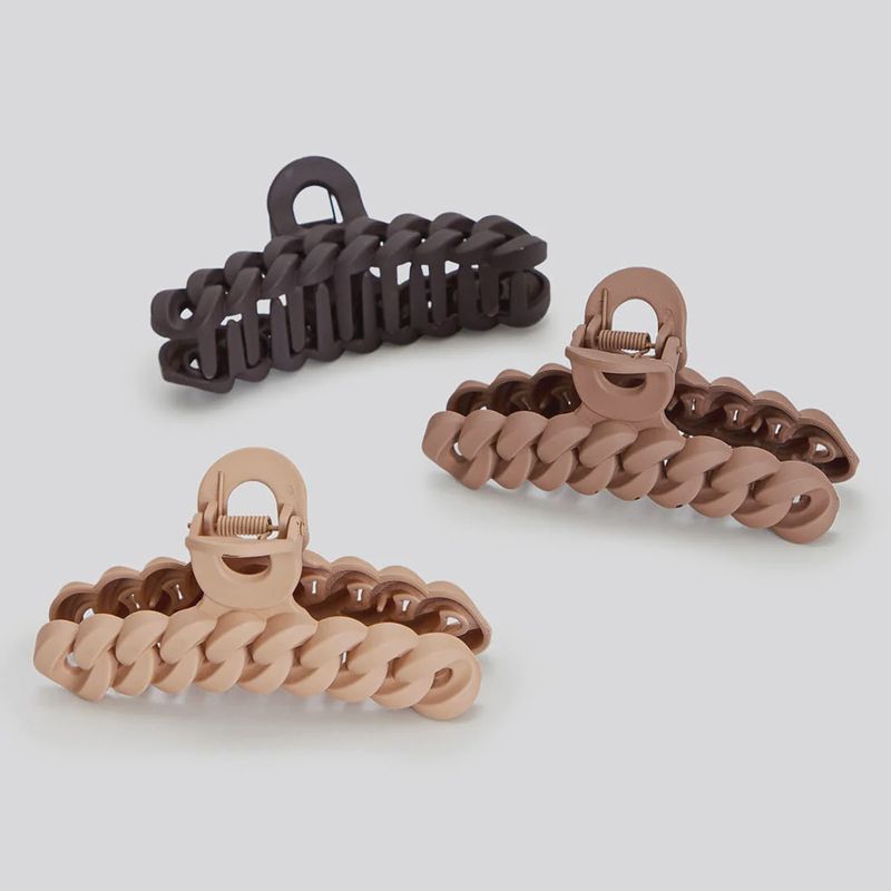 Neutral Chain Claw Clips 3pc