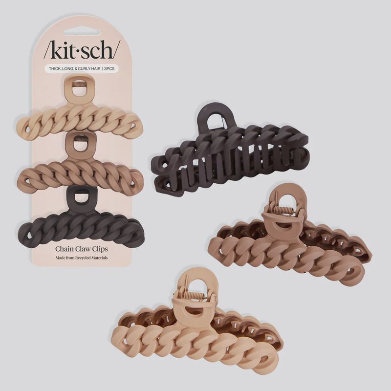 Neutral Chain Claw Clips 3pc