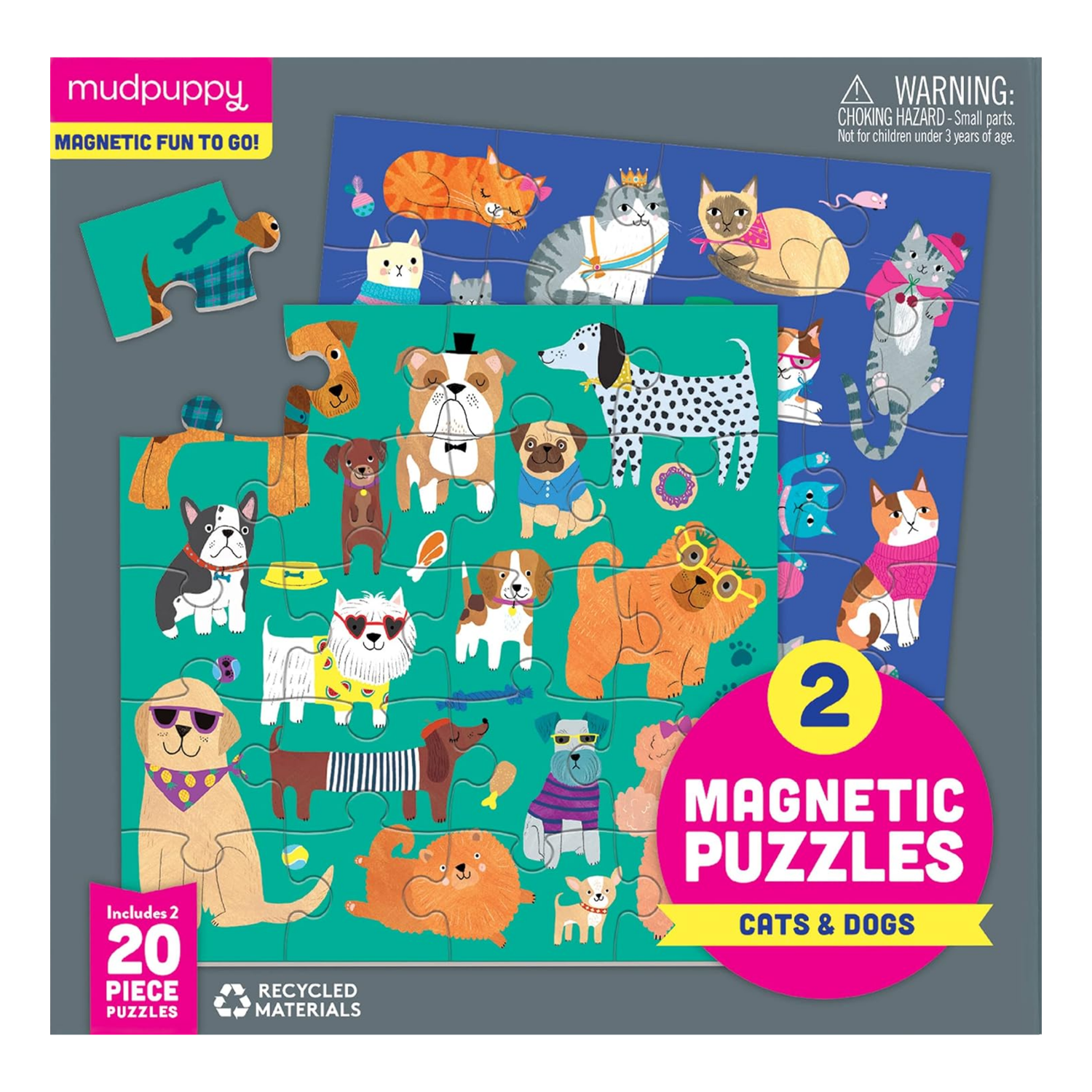 Mudpuppy Cats &amp; Dogs Magnetic Puzzle Set