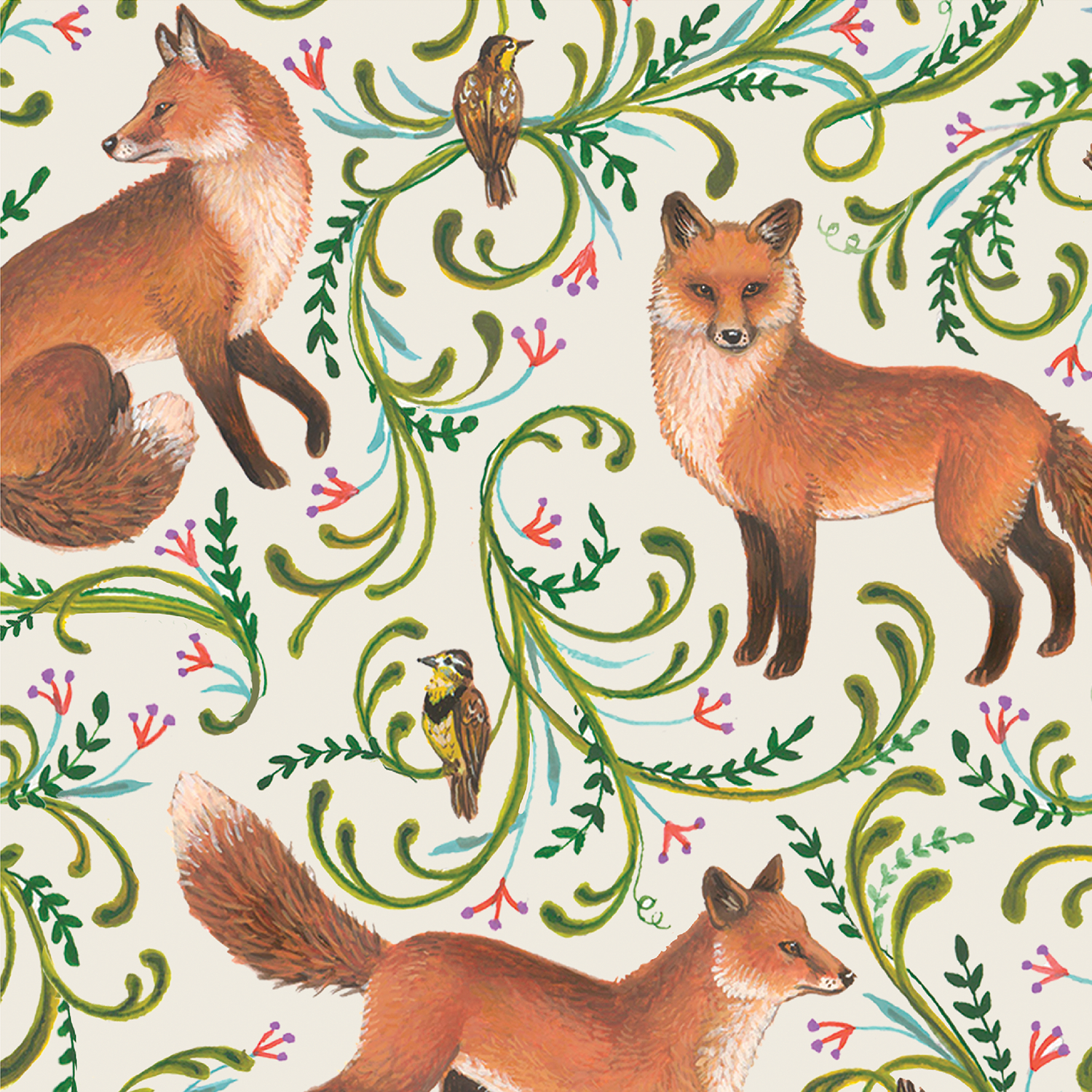Fanciful Fox Cocktail Napkins