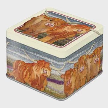 Highland Cows Small Square Tin