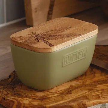 Selbrae Butter Dish Dragonfly Green